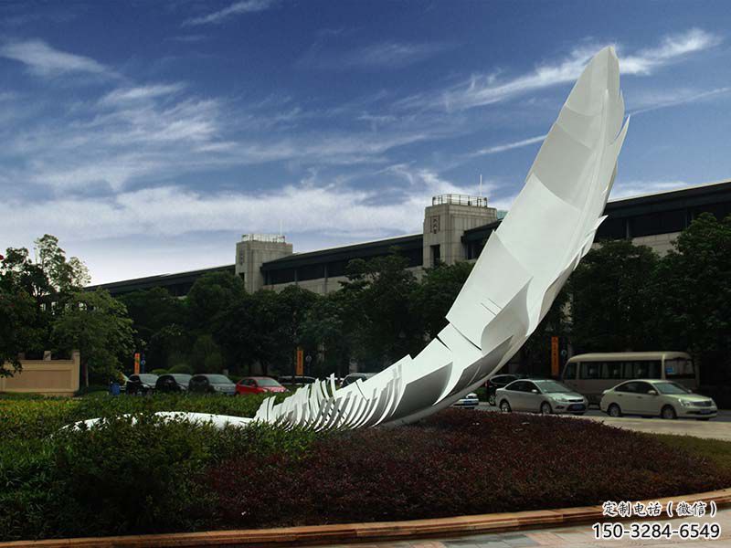 鏤空羽毛雕塑 噴水園林小品 住宅小區雕塑