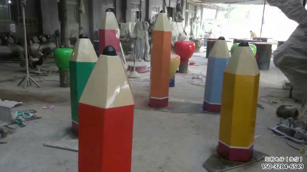 村口鉛筆雕塑 啞光景觀擺件 公園雕塑