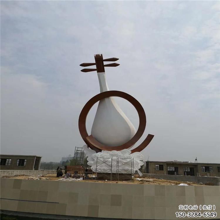 廣場吉他雕塑 抽象景觀小品 烤漆雕塑