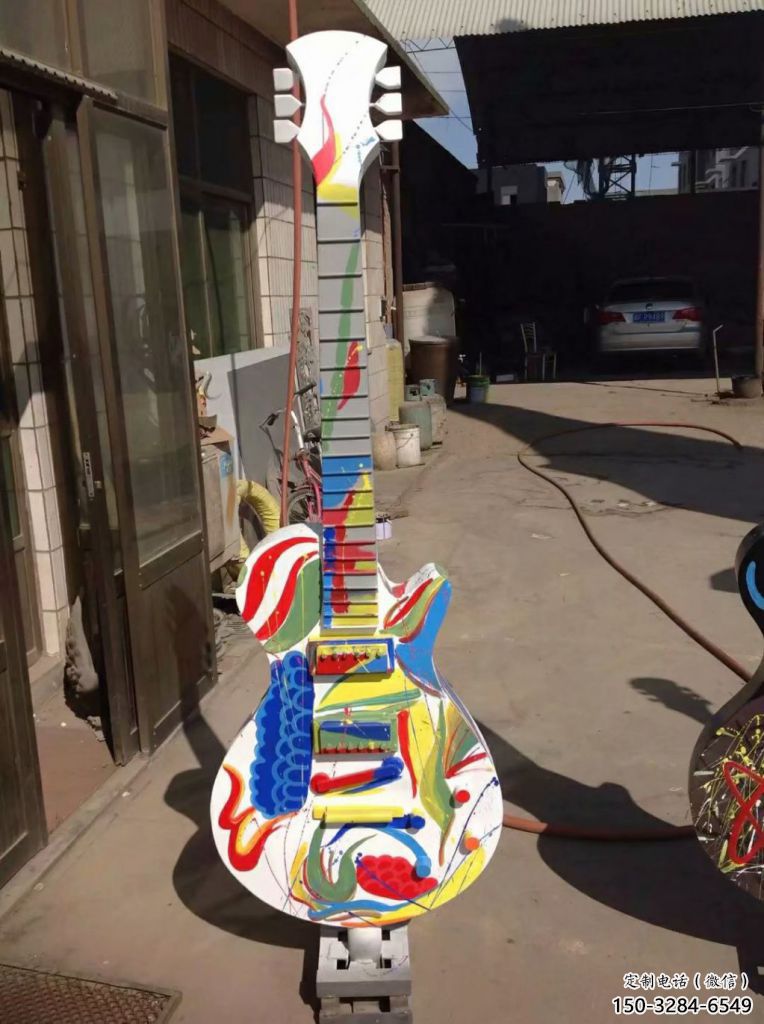 吉他雕塑 景觀美陳小品 噴漆雕塑