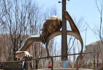 商業(yè)街吉他雕塑 烤漆擺件 彩繪雕塑