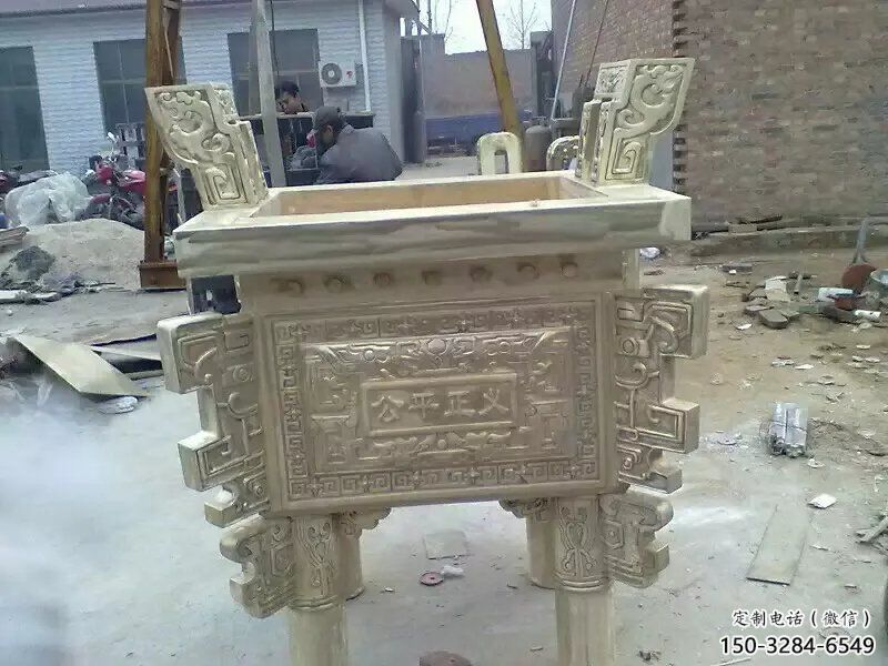 草地福鼎雕塑 現(xiàn)代校園小品 大型雕塑