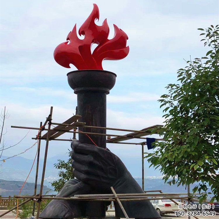 大門口火焰雕塑 發光公園小品 仿真雕塑