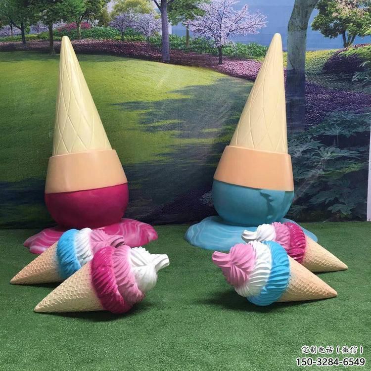 房地產(chǎn)冰激凌雕塑 現(xiàn)代景觀擺件 幾何雕塑