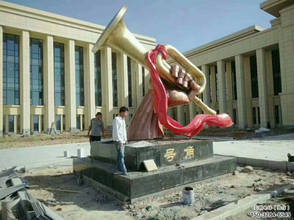 園林軍號雕塑 田間彩繪雕塑 仿真擺件