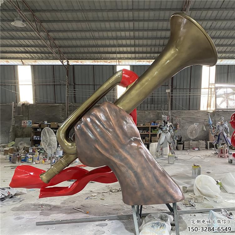 制作城市軍號雕塑 風景區彩繪雕塑 抽象擺件