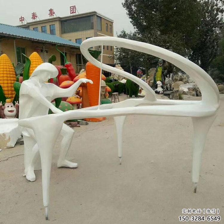 剪紙鋼琴雕塑 切面燈光擺件 政府雕塑