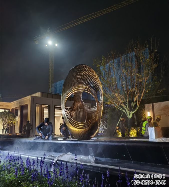 幾何雞蛋雕塑 發光公園小品 大門口雕塑