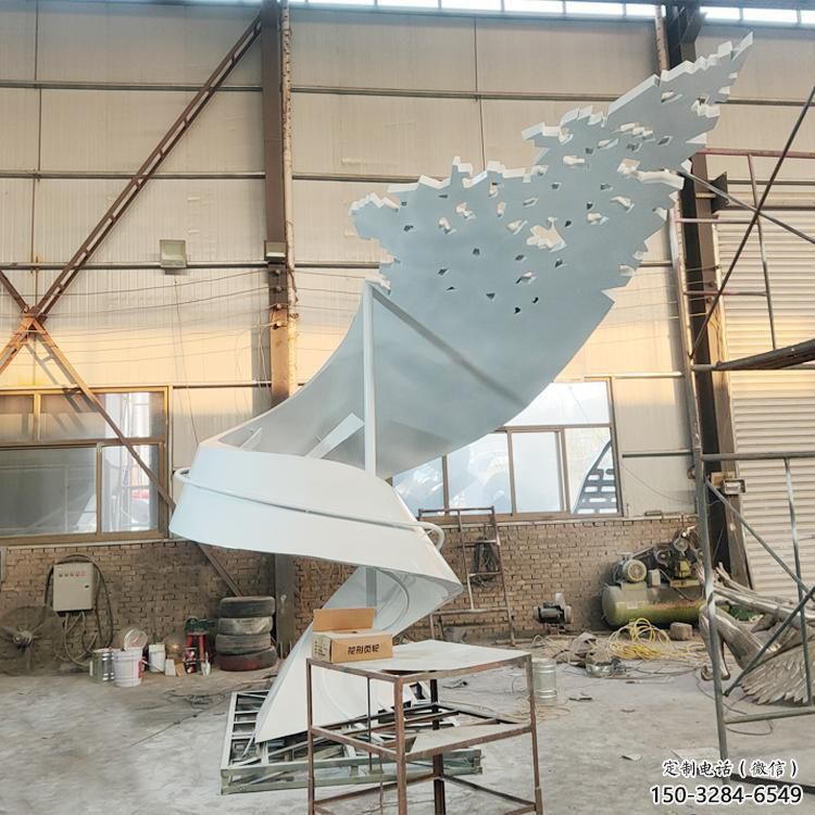 村口飄帶雕塑 啞光景觀擺件 公園雕塑