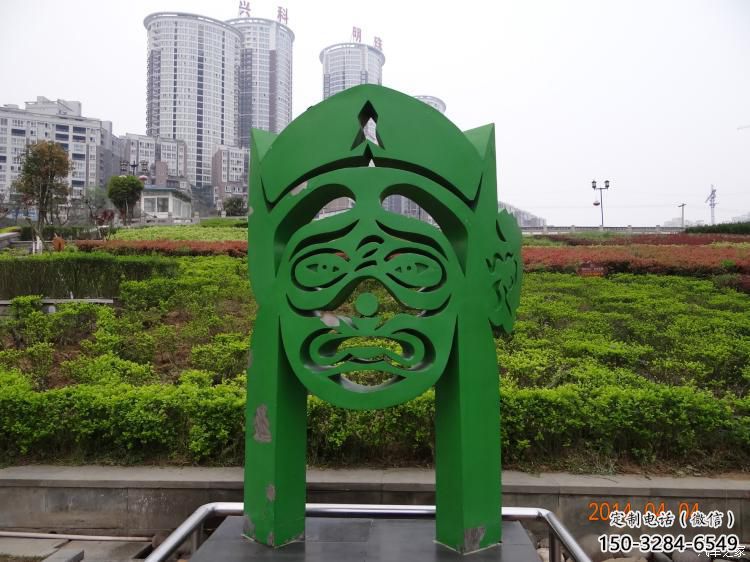 房地產(chǎn)臉譜雕塑 現(xiàn)代景觀擺件 幾何雕塑