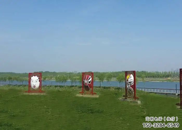 廣場臉譜雕塑 抽象景觀小品 烤漆雕塑
