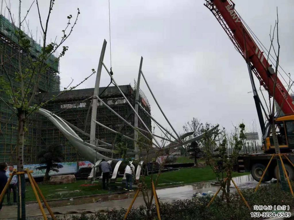 烤漆船艇雕塑 鋼管景觀小品 室內雕塑