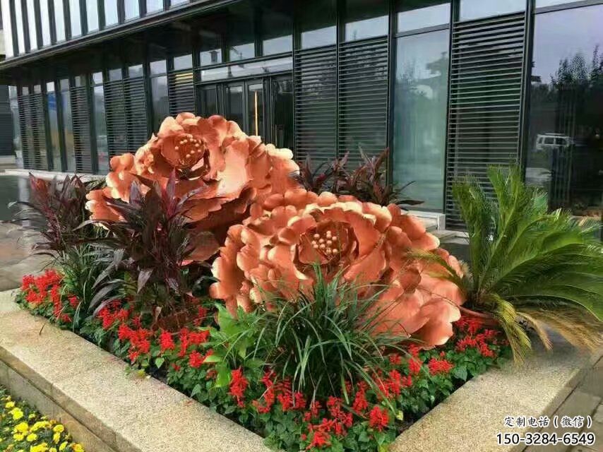 賓館玫瑰雕塑 烤漆大型擺件 歐式雕塑