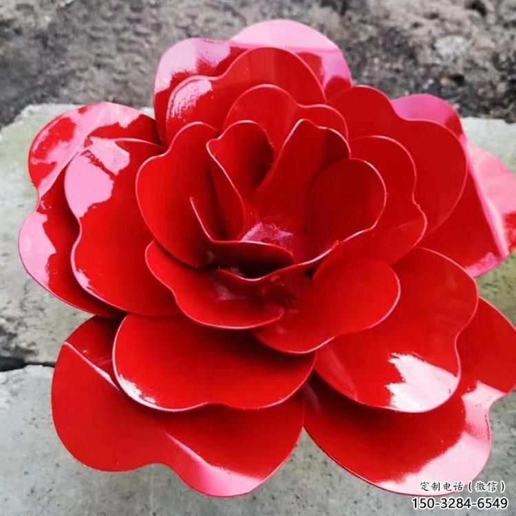 廣場(chǎng)玫瑰雕塑 抽象景觀花朵雕塑 烤漆雕塑