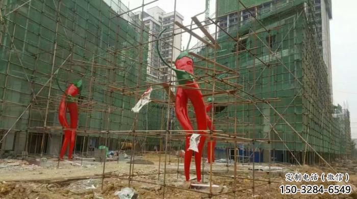 仿古辣椒雕塑 庭院彩繪雕塑 田間小品