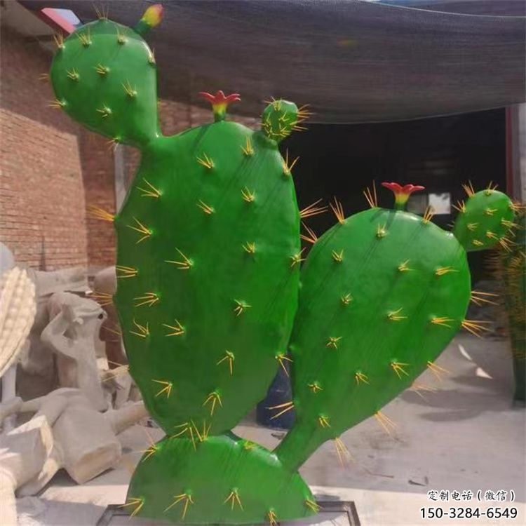 街道仙人掌雕塑 現(xiàn)代景觀植物雕塑 彩繪花卉雕塑