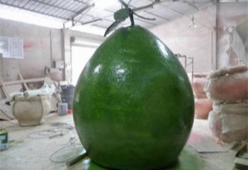 別墅區(qū)柚子雕塑 大型別墅區(qū)水果雕塑 仿真果蔬雕塑