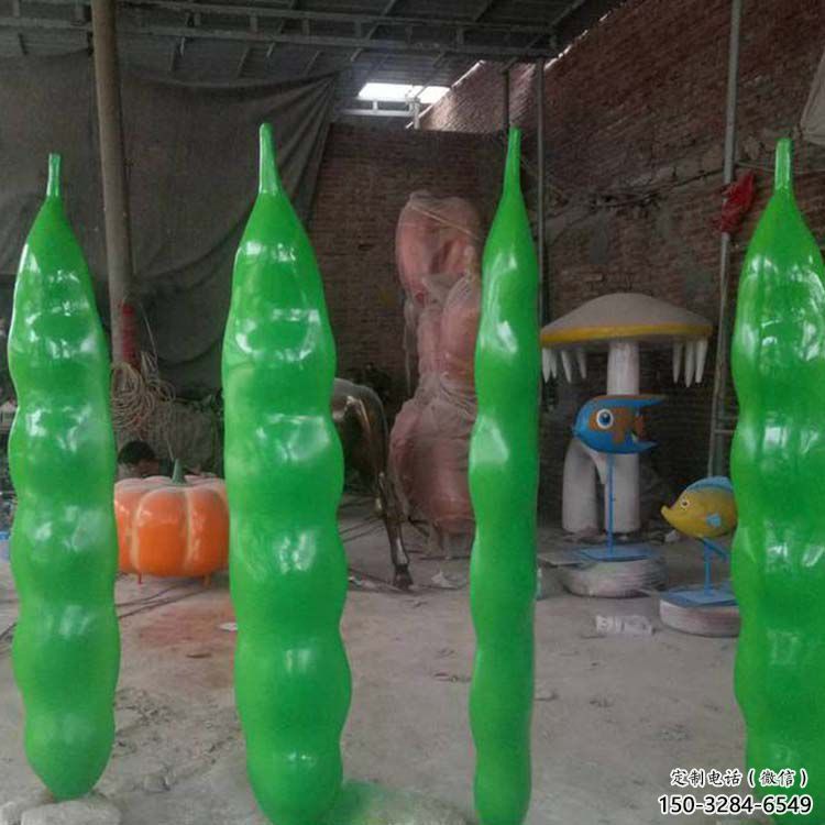 廣場豆角雕塑廠家 抽象果蔬雕塑 烤漆蔬菜雕塑