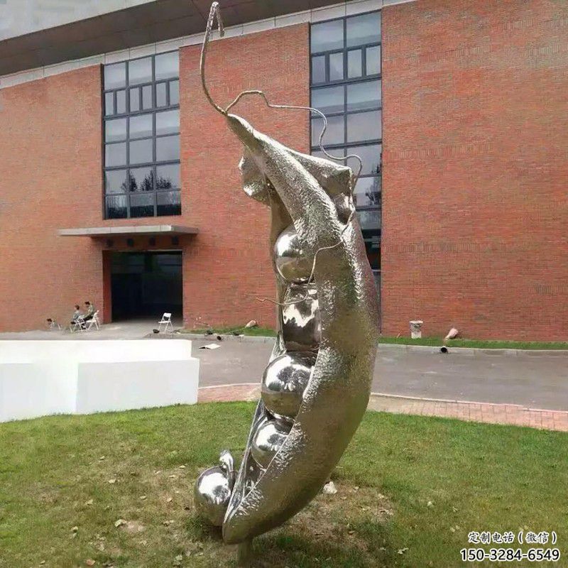 不銹鋼豆角雕塑 商業街仿真雕塑 果蔬擺件