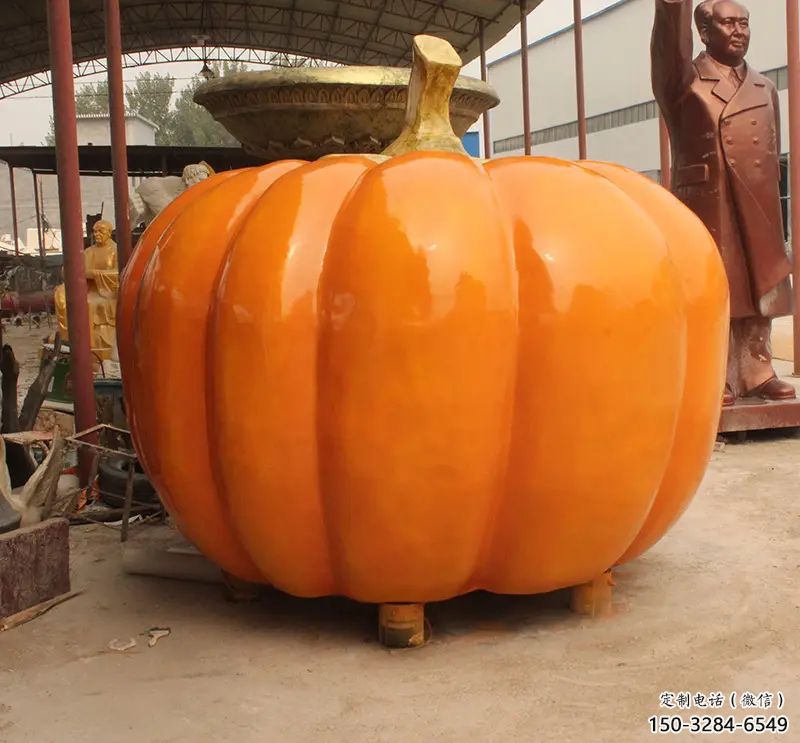 草地南瓜雕塑 現代校園果蔬雕塑 大型水果雕塑