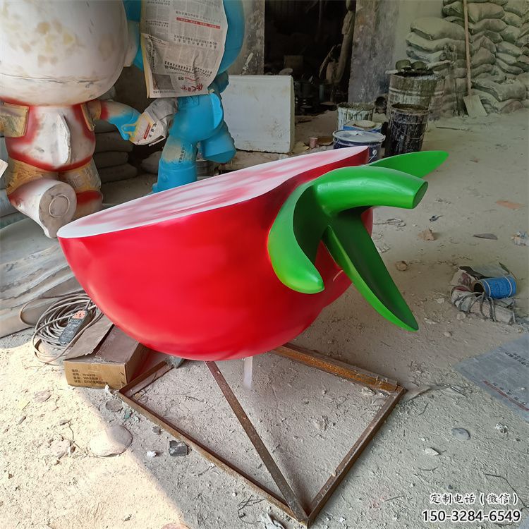 廣場西紅柿雕塑 抽象果蔬雕塑 烤漆水果雕塑