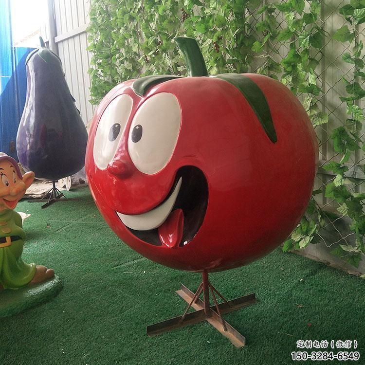 園林西紅柿雕塑 城市廣場(chǎng)雕塑 步行街?jǐn)[件