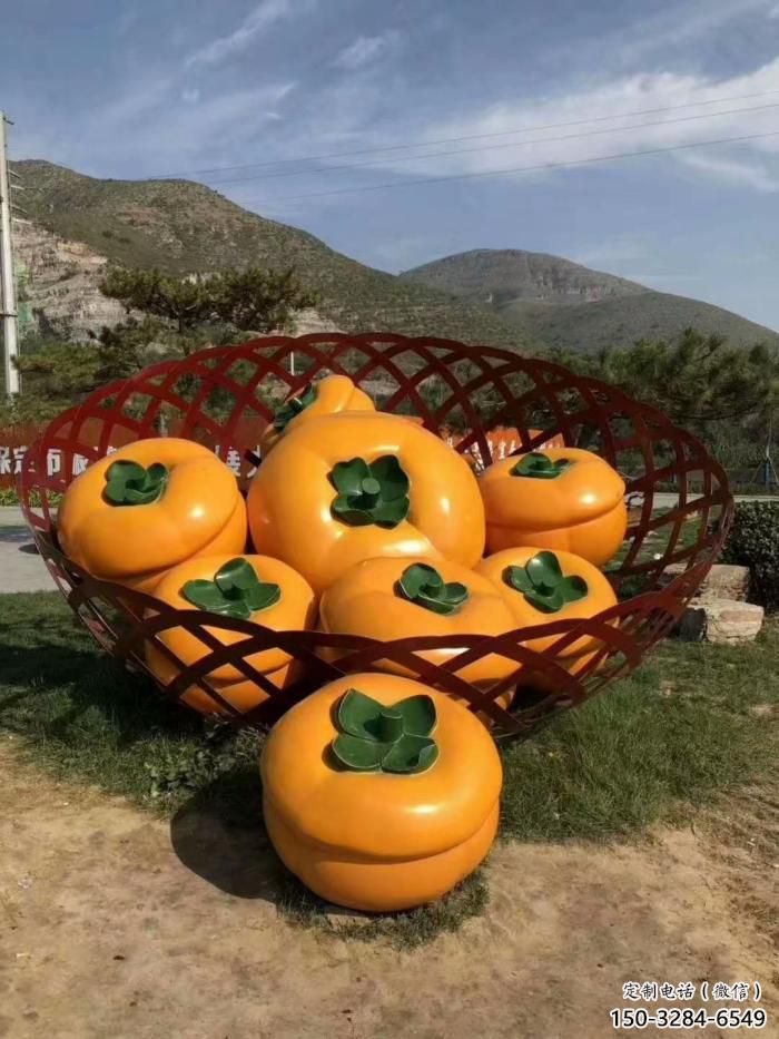 城市柿子雕塑 風景區彩繪雕塑 抽象擺件