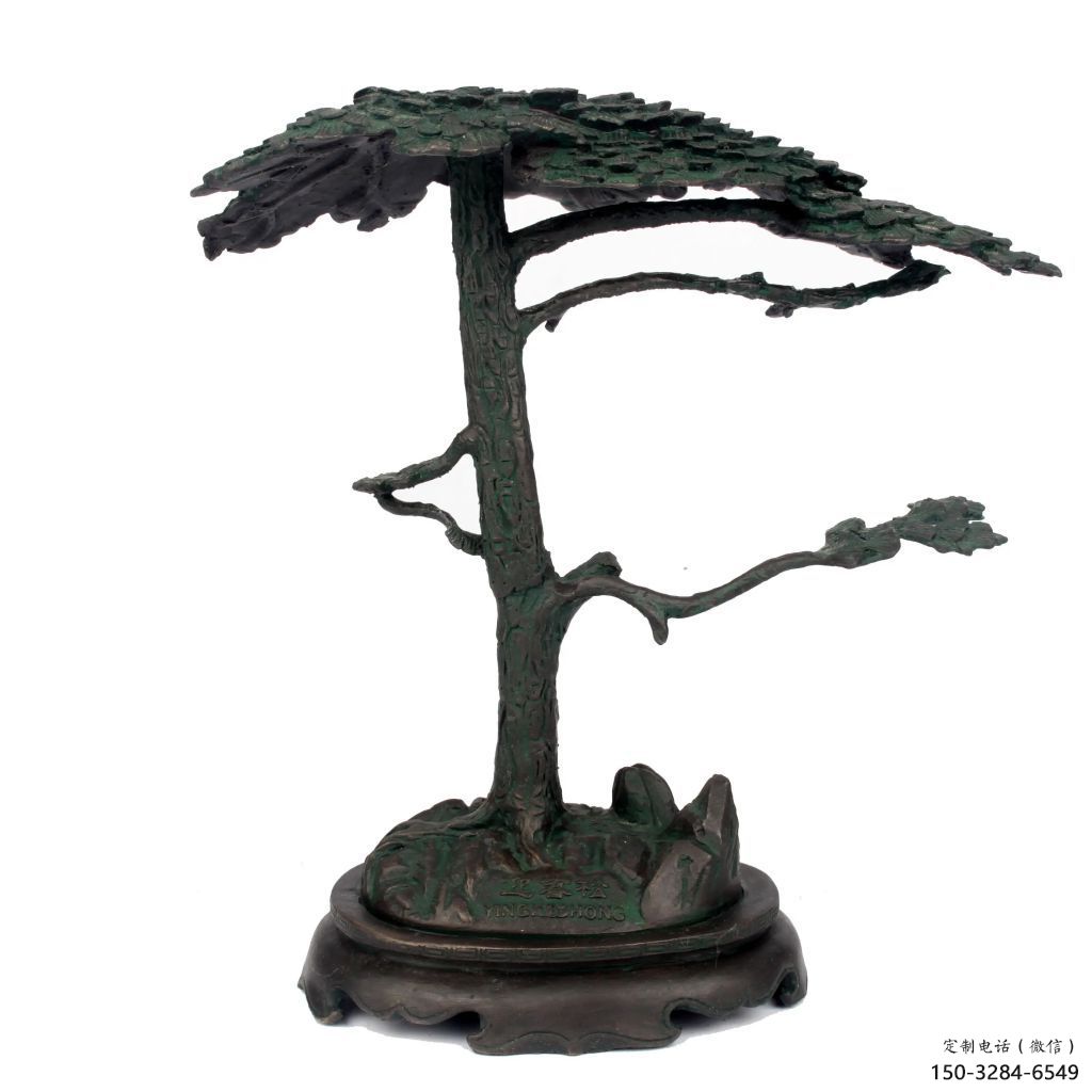 街道松樹雕塑 現(xiàn)代景觀植物雕塑 彩繪大樹雕塑