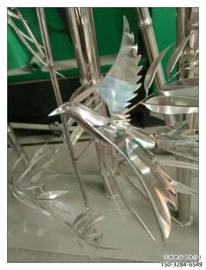 現(xiàn)代竹子雕塑 大型別墅區(qū)竹類雕塑 鏡面植物雕塑