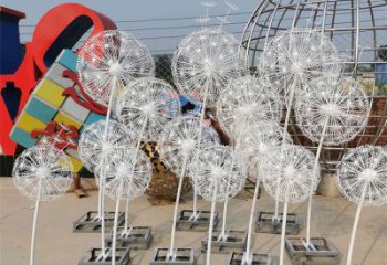 酒店蒲公英雕塑 景觀美陳花卉雕塑 現代植物雕塑