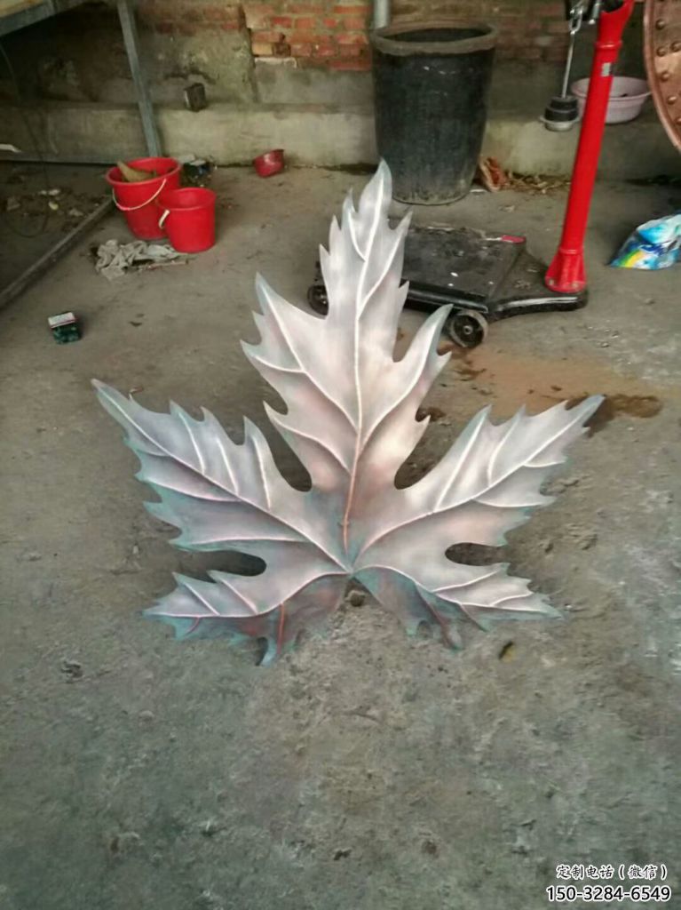 樹葉雕塑 抽象藝術植物雕塑 烤漆花卉雕塑