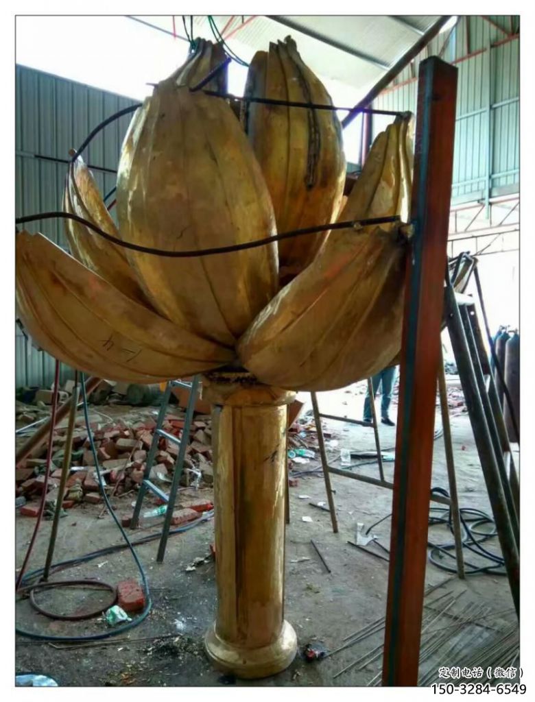 紫荊花雕塑 景觀美陳花卉雕塑 噴漆花朵雕塑