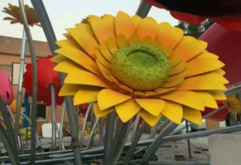 步行街向日葵雕塑 游樂(lè)場(chǎng)花卉雕塑 鑄造花朵雕塑
