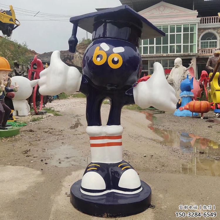 彩繪唐老鴨雕塑 懸空餐飲店卡通雕塑 街頭動漫雕塑