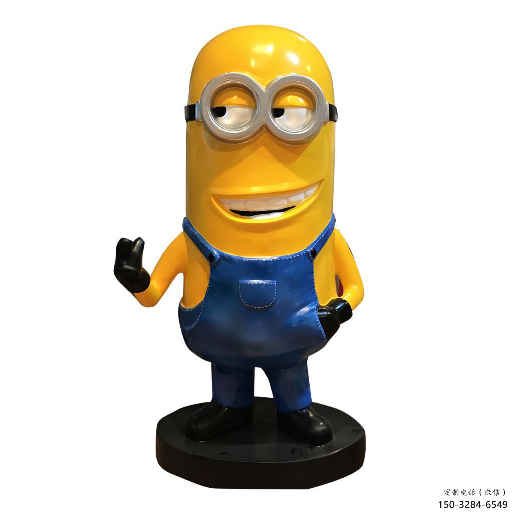 戶外小黃人雕塑 噴漆卡通雕塑 燈光動漫雕塑