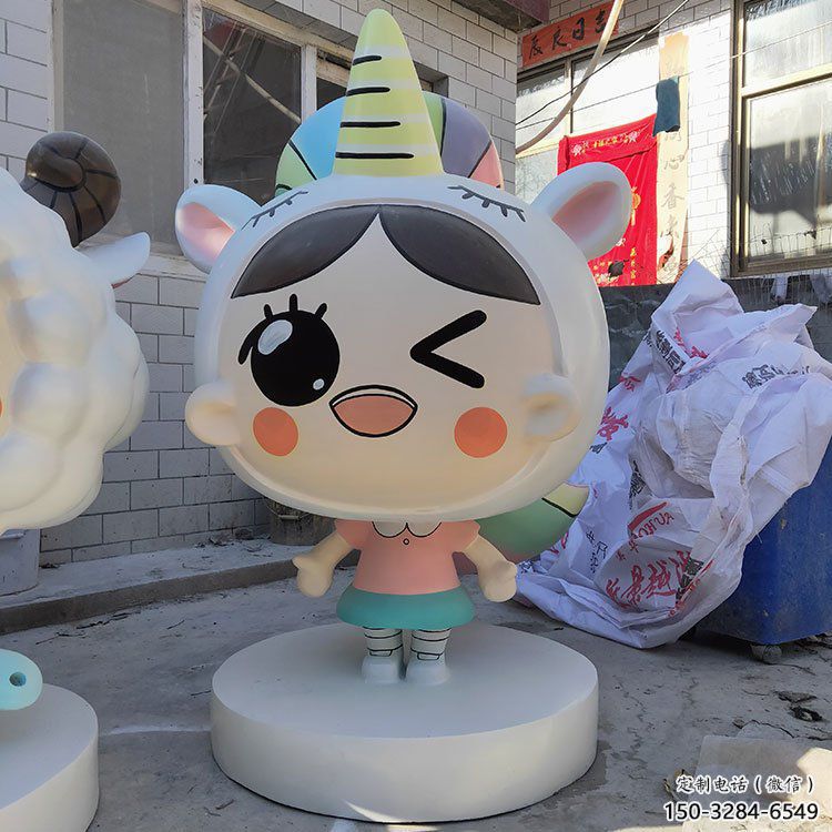 彩繪娃娃雕塑 動漫雕塑 步行街?jǐn)[件