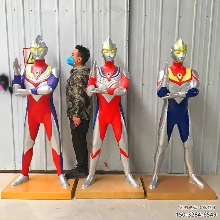 庭院超人雕塑 城市彩繪雕塑 卡通小品