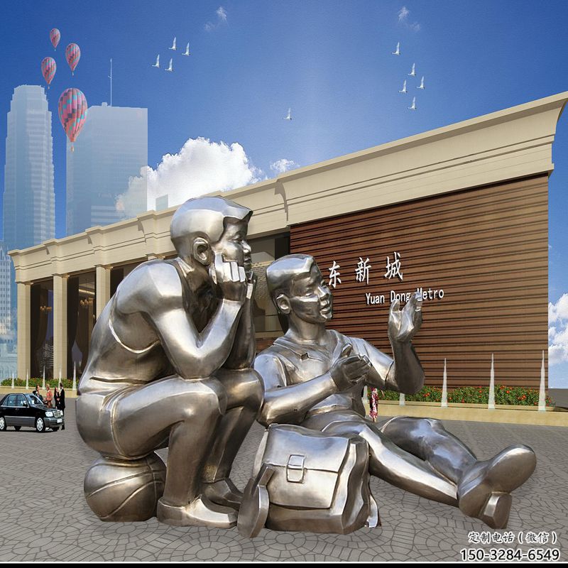 園林少先隊(duì)員雕塑 風(fēng)景區(qū)學(xué)生雕塑 廣場小品