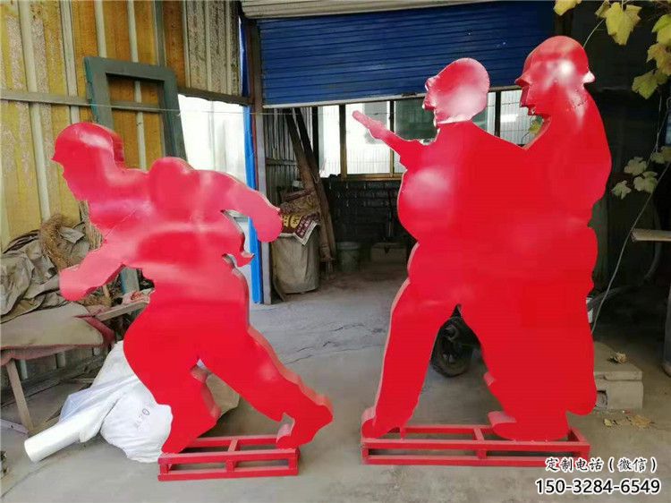 別墅區工人雕塑 大型別墅區勞動雕塑 剪影民俗雕塑