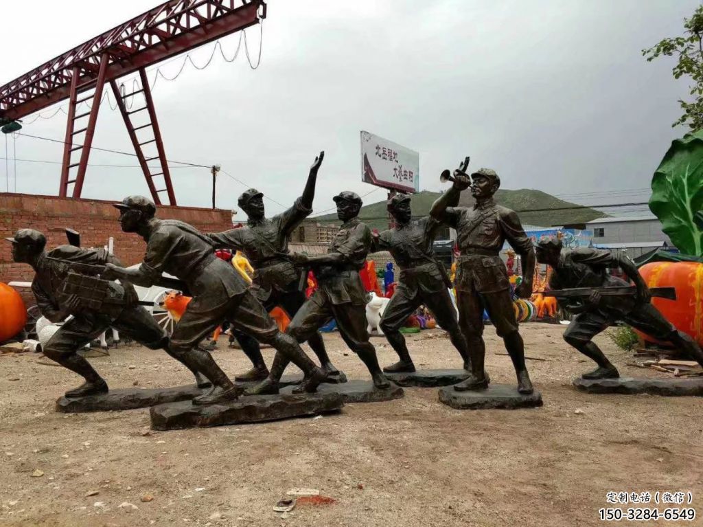 住宅小區交警雕塑 啞光軍人雕塑 公園士兵雕塑