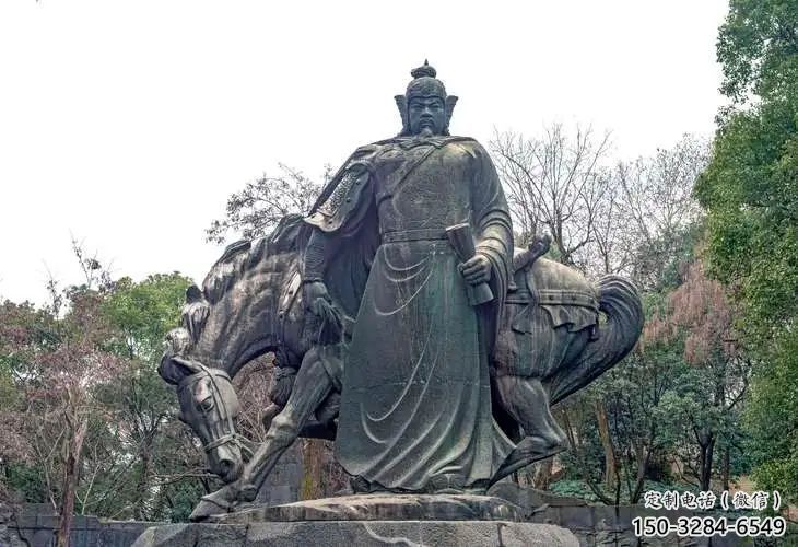 創意岳飛雕塑 鑄銅名人雕塑 公園肖像雕塑