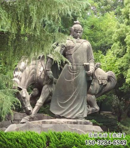 烤漆岳飛雕塑 鑄銅名人雕塑 室內肖像雕塑