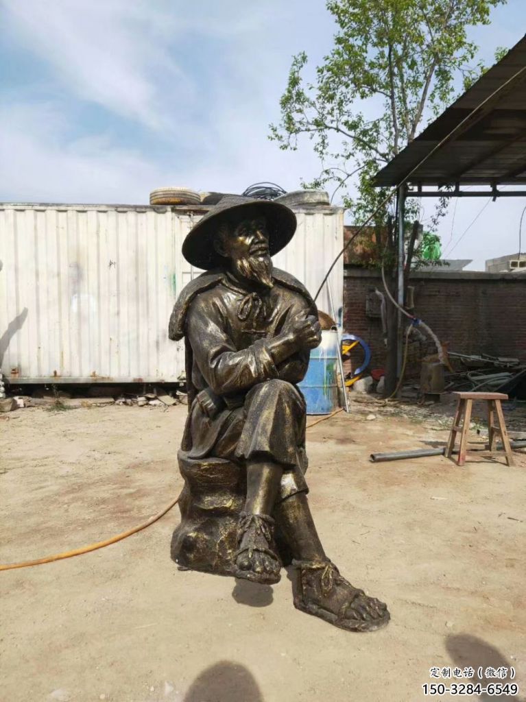 園林船夫雕塑 大型民俗雕塑 中式姜太公雕塑