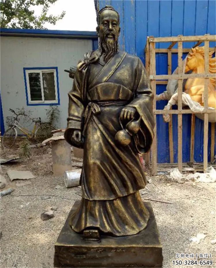 步行街華佗雕塑 游樂場名醫雕塑 鑄造藥王雕塑
