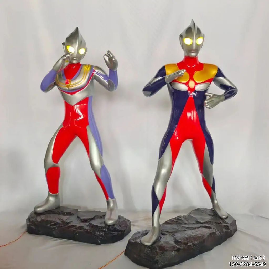 園林奧特曼雕塑 田間彩繪雕塑 卡通擺件