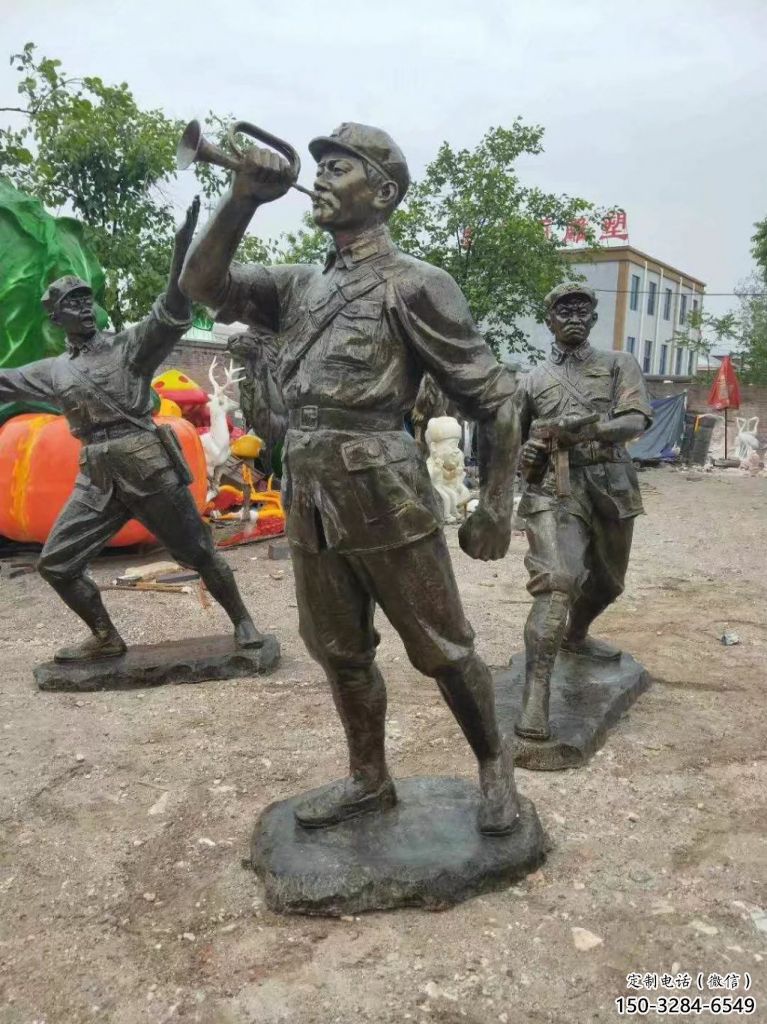 青銅武警雕塑 步行街警察雕塑 大型商場(chǎng)戰(zhàn)士雕塑