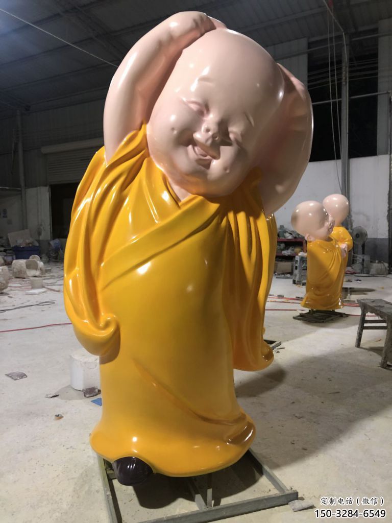 青銅小和尚雕塑 景觀校園兒童雕塑 商業街肖像雕塑