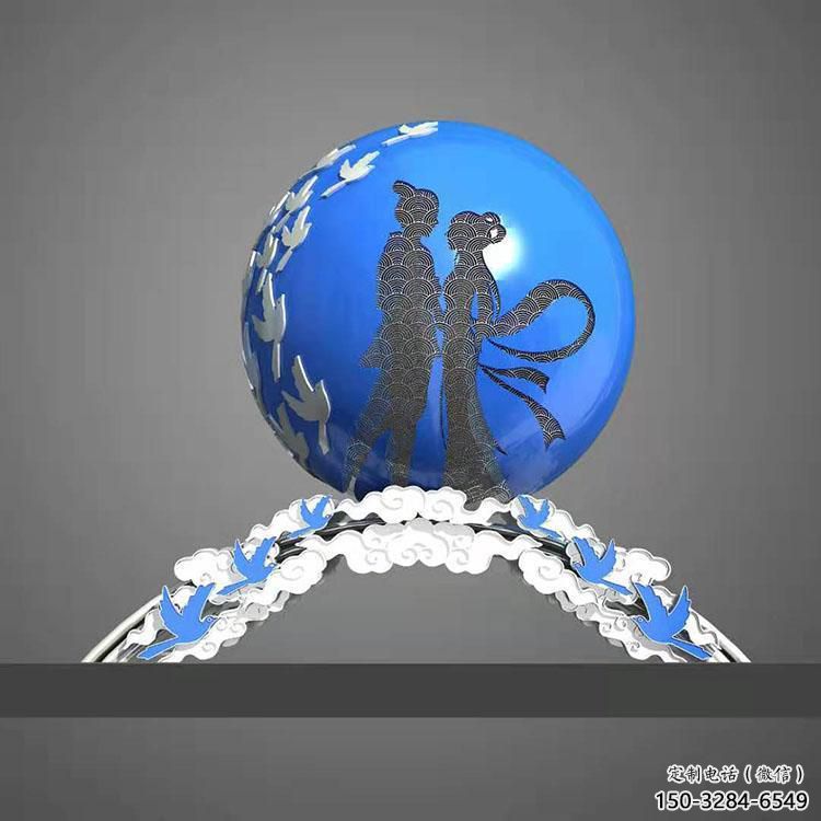 青銅牛郎織女雕塑 校園神話雕塑 商業街雕塑