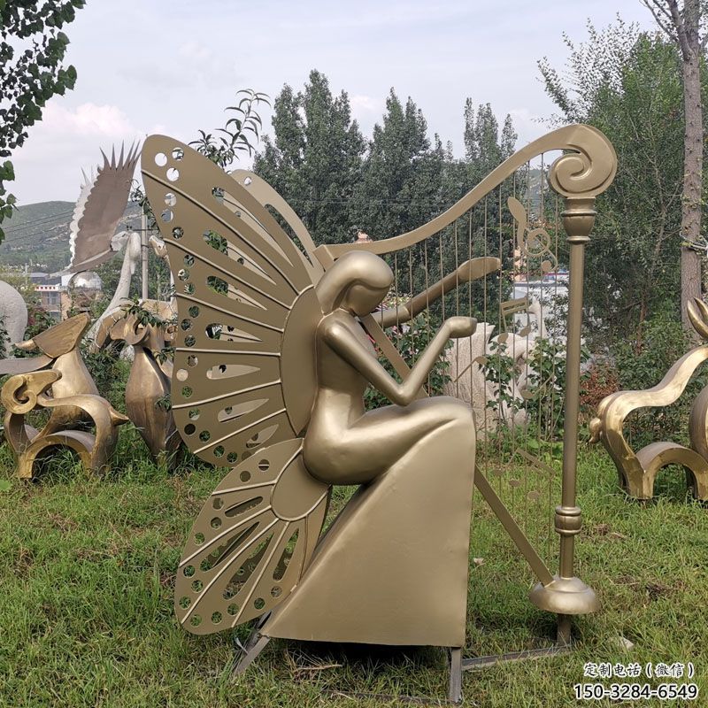 草地天使雕塑 現(xiàn)代校園小品 大型卡通雕塑