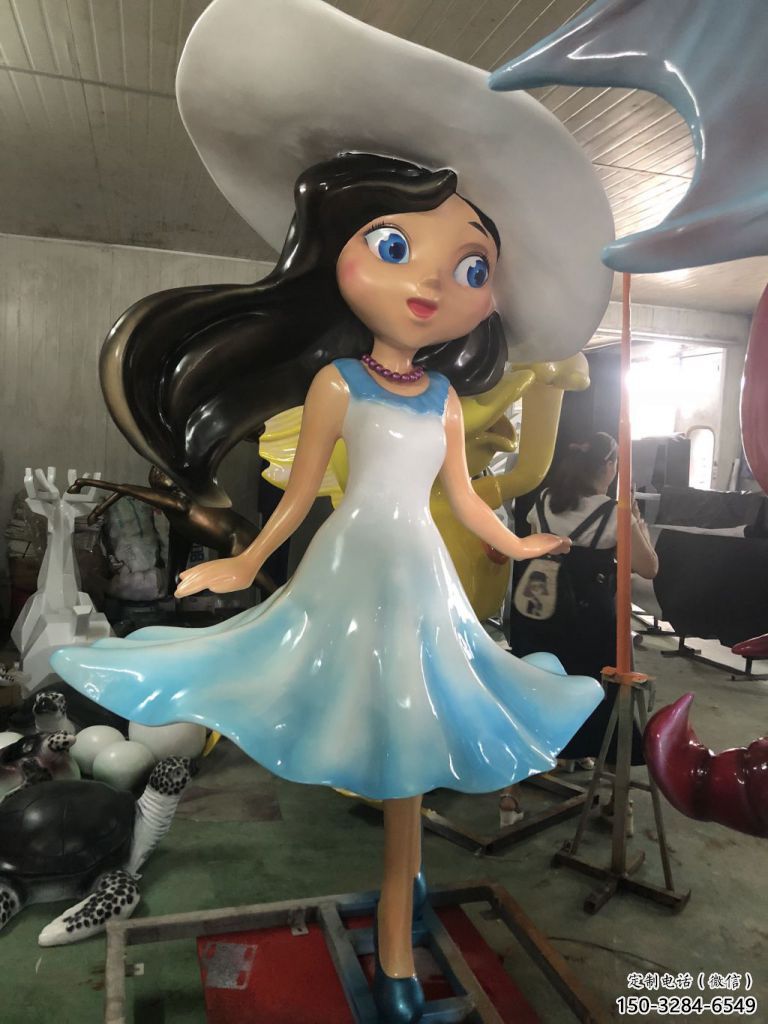 彩繪女孩雕塑 大型城市雕塑 商業(yè)街?jǐn)[件